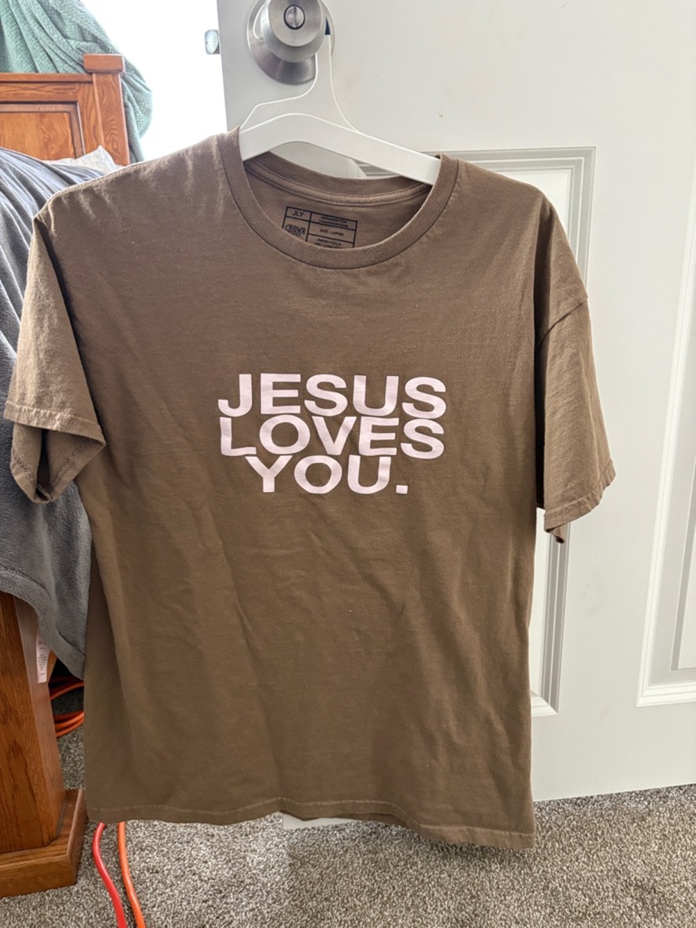 Jesus Loves You Short Sleeve Tee - Brown